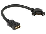 Delock 85101 Cable Hdmi A Female > Hdmi A Female Panel-Mount 110° Angled 25 Cm