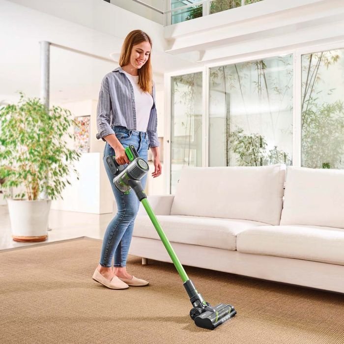 Aspirador Escoba Polti Pbeu0120 Forzaspira D-Power Sr500, Palillo, Recargable, Multiciclónico, Verde Gris