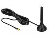 Delock 12583 Antena Lte Macho Sma 1 - 2 Dbi Omnidireccional Fija Con Base Magnética Y Cable De Conexión Rg-174 A/U 3 M Para Exteriores Negro