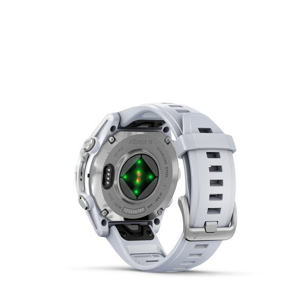 Garmin Fenix 8 Whitestone Smartwatch 43mm Amoled Plateado Con Correa De Silicona Blanca
