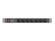 EAN 5901969414455 - Lanberg PDU-07E-0200-BK limitador de tensión Negro 7 salidas AC 220 - 250 V 2 m imagen 1