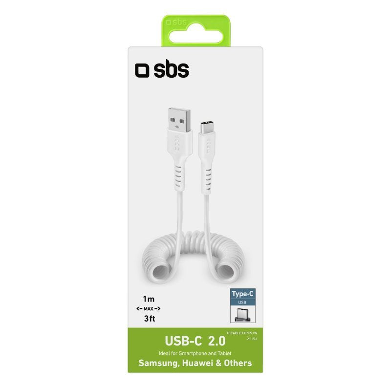 Sbs Usb Zu Usb-C Spiralkabel 1m Weiá