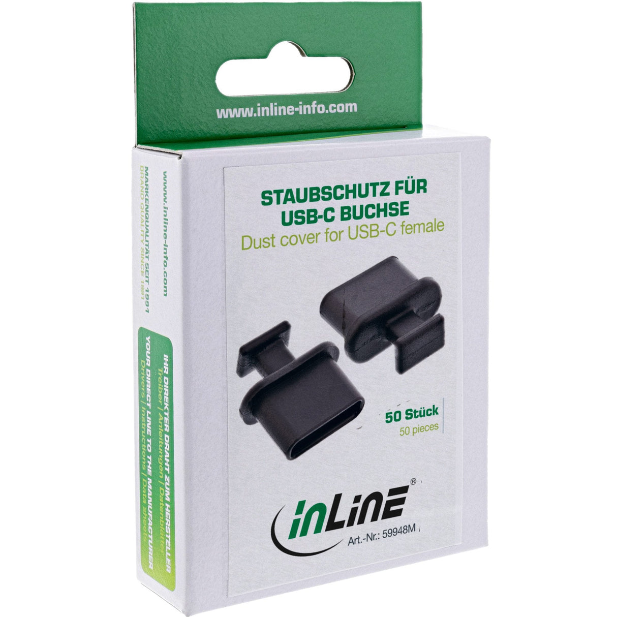 Inline Dust Cover Para Tomas Usb Tipo C Negro 50 Uds. Paquete