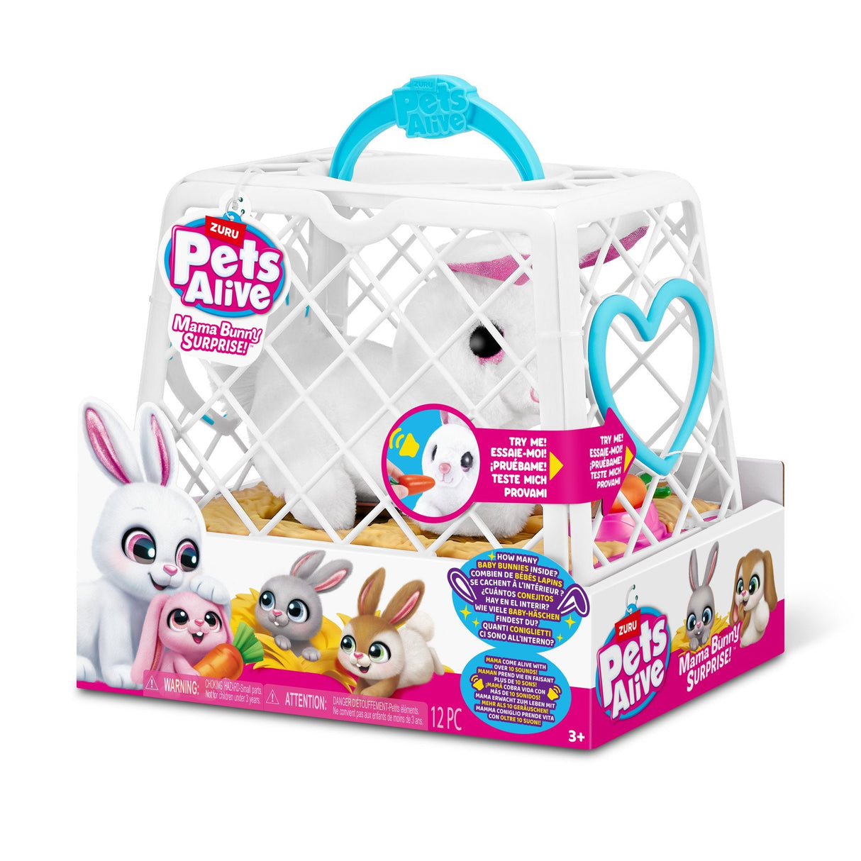 Zuru Pets Alive - Mama Bunny & Baby Sorpresa, Cuddly Toy Ordened Artículo 4894680036413.0