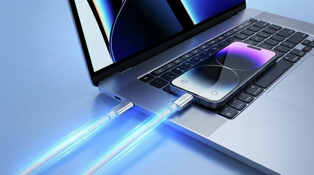 Ansmann Usb Typ-C Zu Typ-C Daten Und Ladecable (Blanco, 1,2 Meter, Laden Mit Bis Zu 60 Watt) 1700-0213