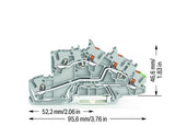 Wago 2203-7545 Installationsetagen- Abrazadera,L L Pe,Erdgeschoss Grn-Amarillo,Gris