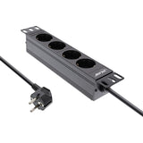 Regleta Pdu Inline De 10", Enchufe Protector De 4 Puertos, Sin Interruptor, 2 M, Negro