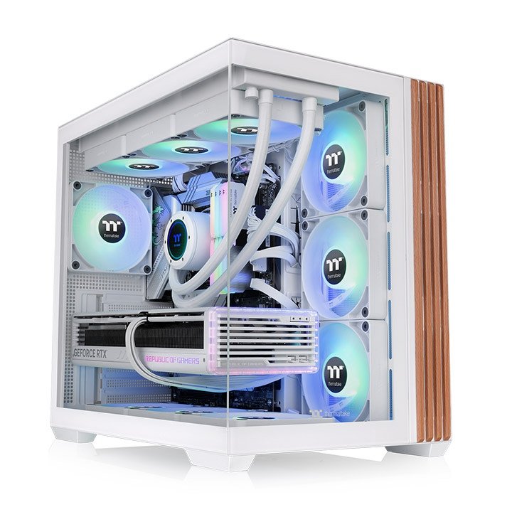 Thermaltake View 380 Ws Argb  (Blanco/Holz, Tempered Glass X 2, Holz-Struktur) Ca-1z2-00m6wn-Ws