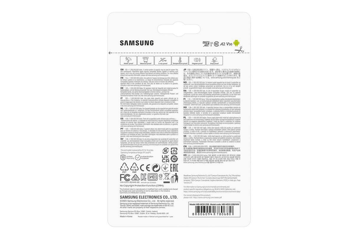 Samsung Pro Plus Microsd 512gb Up To 180mb S Read And 130mb S Write Speed With Class 10 4k Uhd Incl. Card Reader 2023