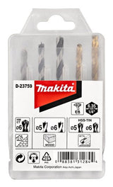 Makita Juego De Brocas 1/4 ", 5 Piezas D-23759