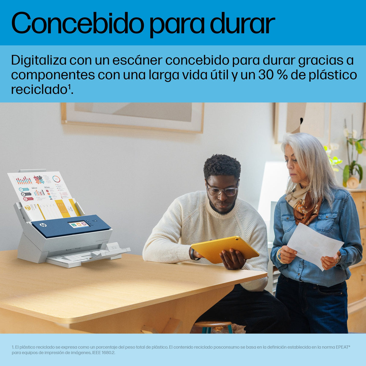EAN 0198701400875 - HP ScanJet Enterprise Flow N9000 sn1 Escáner alimentado con hojas 600 x 600 DPI A3 Azul, Blanco imagen 3