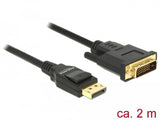 Delock Cable Displayport 1.2 Macho > Dvi 24+1 Macho 2 M Negro