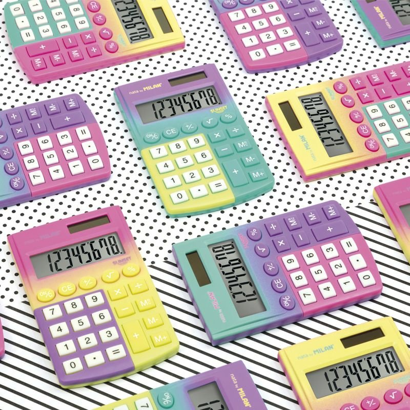 Milan Calculadora 8 Digitos Pocket Sunset Blíster Lila/Rosa