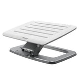 Fellowes Hana Reposapies - Ajustable En 2 Alturas - Superficie Inclinable Y Rotatoria - Base De Metal Antideslizante - Color Blanco