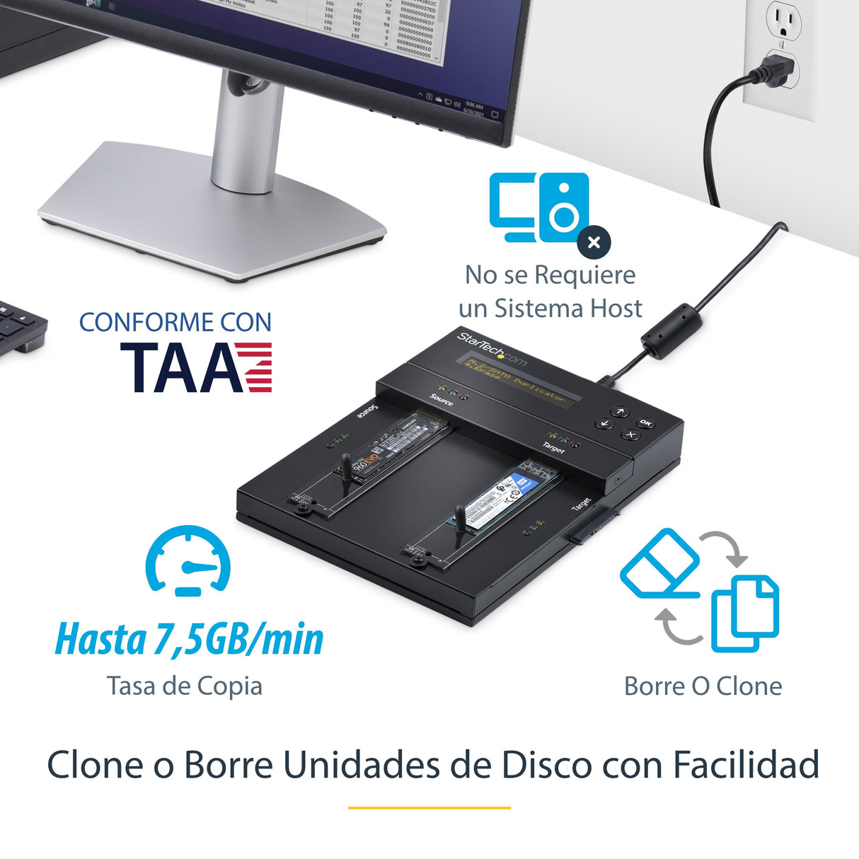 EAN 0065030891608 - StarTech.com SM2DUPE11 duplicador de datos y soporte Duplicador de HDD/ SSD (discos duros/unidades de est imagen 9