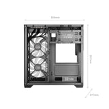 Caja Pc  Microatx Mars Gaming Mc-View3 Gpu Max 330mm Cristal Templado Panoramico Argb Usb-C Negra
