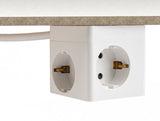 Delock Steckdosenwürfel Mit Verlängerungscable 3-Fach Mit Kindersicherung Und Usb Cargador, 1,5 M Cable, Weiss
