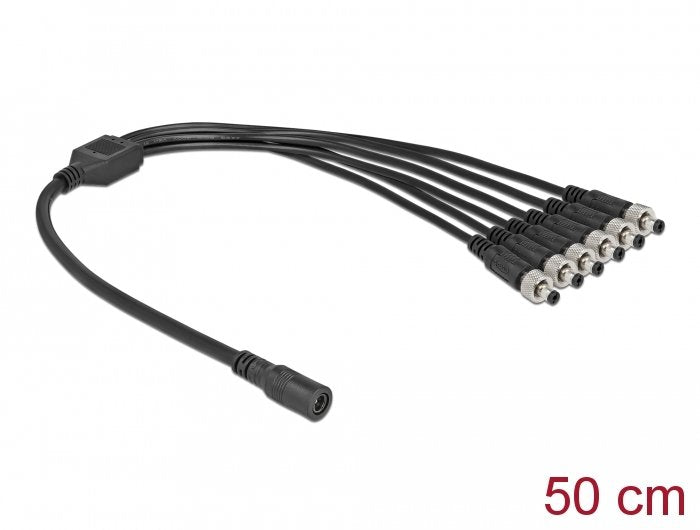 Delock Cable Divisor De Cc 5,5 X 2,1 Mm 1 X Hembra A 6 X Macho Atornillable