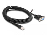 Delock 87996 Cable Rj50 En Espiral Macho A Conector D-Sub 9, Hembra, 1,5 M, Negro