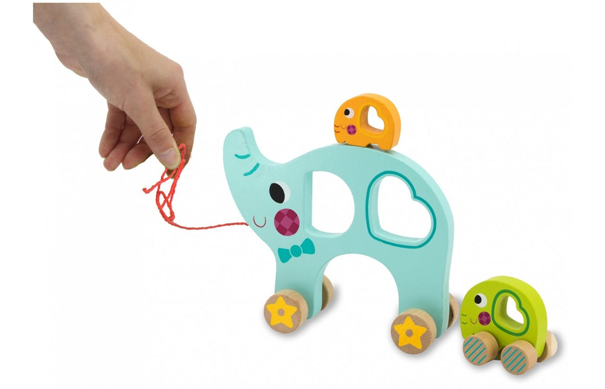 Jamara Holzspielz. Kidiwood Nachzieh-Elefantenfam. 3tlg 1,5+