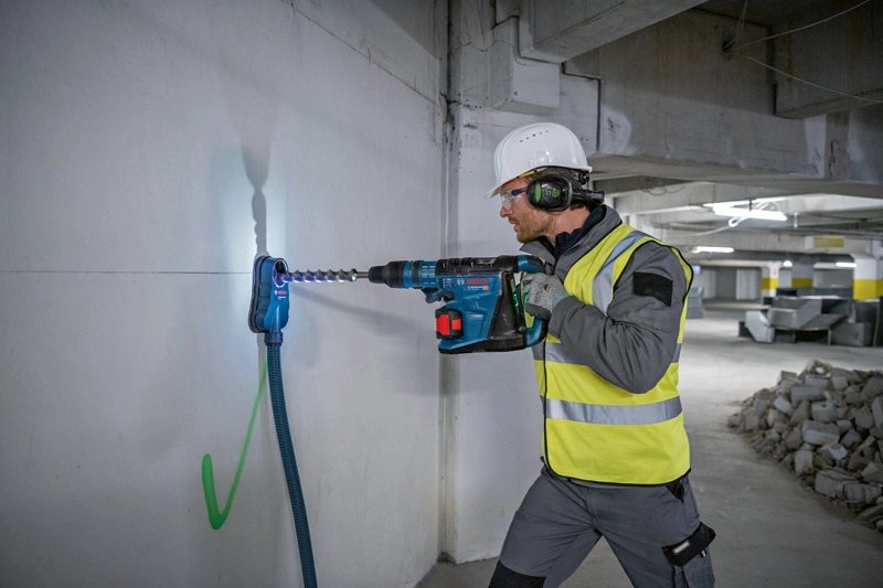 Taladro Percutor Inalámbrico Bosch Professional Biturbo Gbh 18v-40 C Professional, 18 Voltios Azul/Negro, 2 Baterías Procore18v 8,0 Ah, En Xl-Boxx