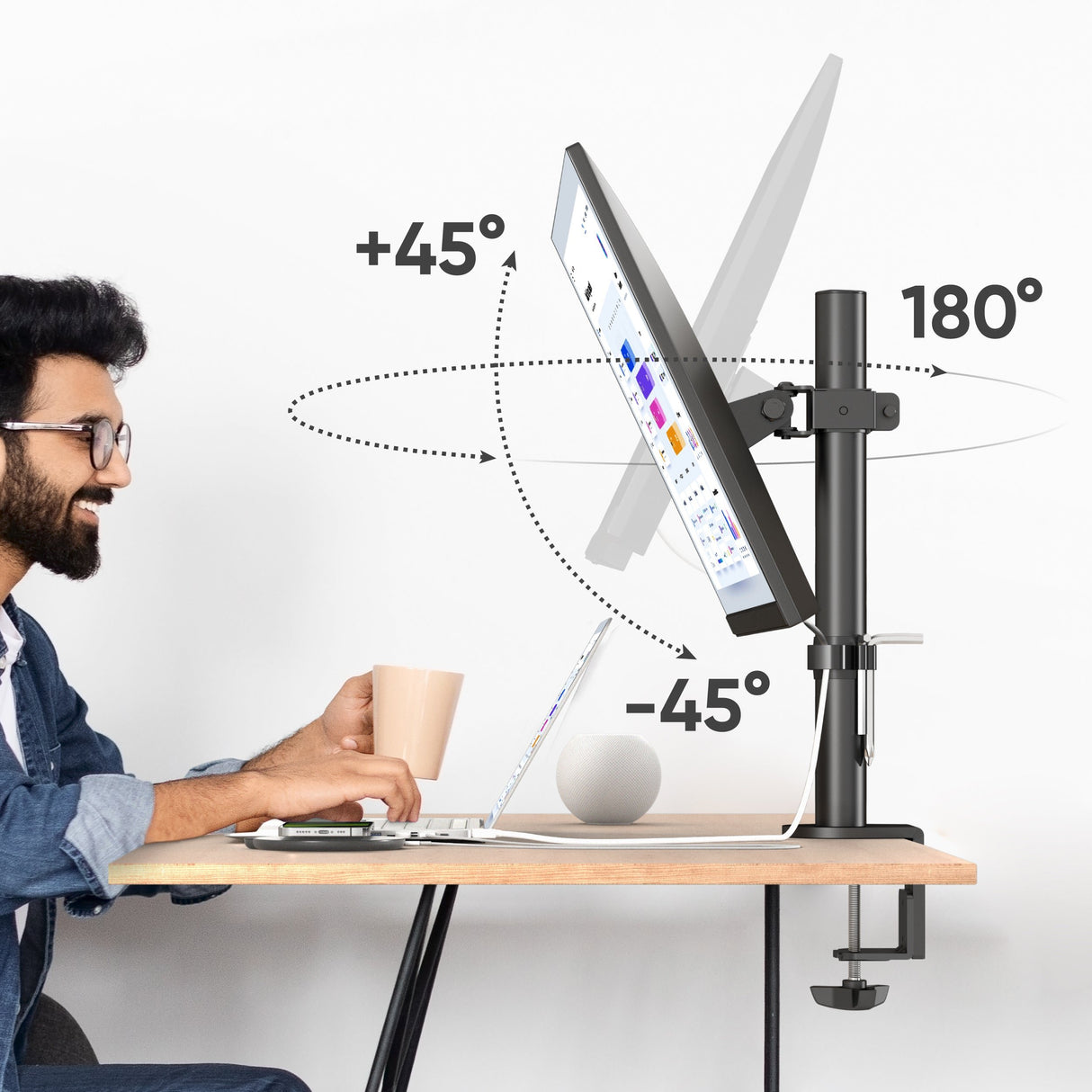 EAN 4603728440880 - ONKRON D101E-B soporte para monitor 86,4 cm (34") Escritorio Negro imagen 2