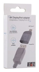 Tnb Mini Iclick Type C To Displayport Adapter For Resolutions Up To 8k/60hz Compatible With Lower Resolutions