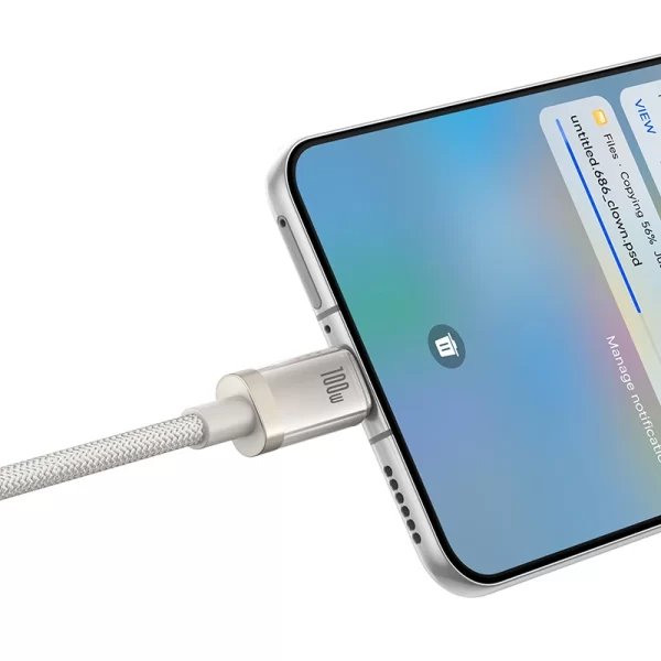Titanium Alloy Fast Charging Cable Usb To Type-C 100w 2m Galaxy Titanium Gold