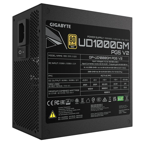 EAN 4719331556112 - GIGABYTE UD1000GM PG5 V2 unidad de fuente de alimentación 1000 W 20+4 pin ATX Negro imagen 6