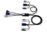 Aten Cable Kvm 2-Port Hybrid (Ps/2 Keyboard, Usb Mouse) Vga Conmutador Kvm Hybrid? (Teclado Ps/2, Ratón Usb) De 2 Puertos Con Interfaz Vga Y Transmisión Del Sonido