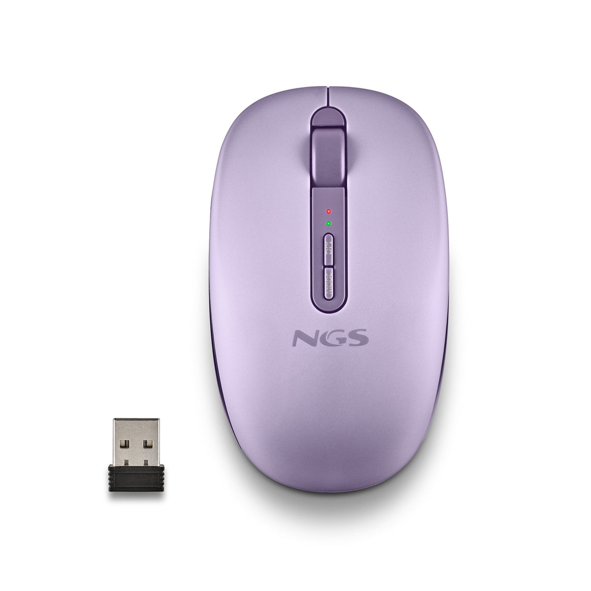 Ratón Ergonómico Inalámbrico Ngs Fog Dual Fogdualpurple Silencioso Hasta 1600 Dpi Púrpura
