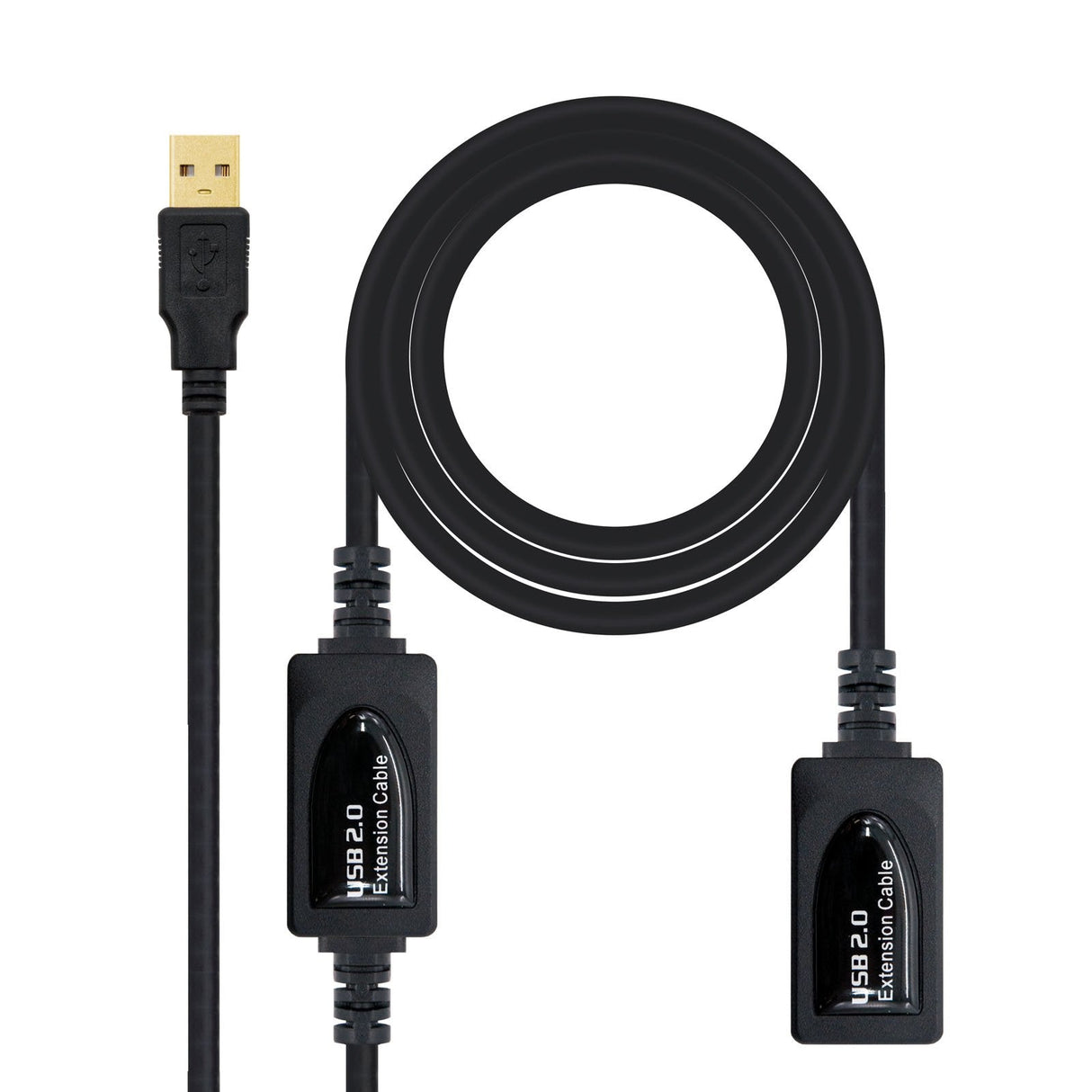 Nanocable Cable Prolongador Con Amplificador Usb-A 2.0 Macho A Usb-A Hembra 10m