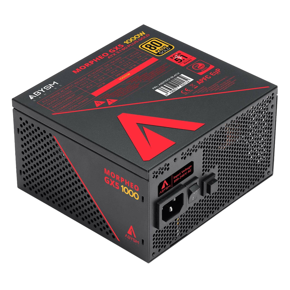 Fuente De Alimentacion  Abysm Gaming Morpheo Gx5 1000w  80 Plus Gold Full Modular 1000w Atx - Ventilador 120mm