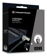Cable De Seguridad Conceptronic Nano Custodio02bnm Con Llave Compatible Con Llave Maestra