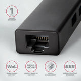 EAN 8595247906168 - Axagon HMC-GL3A USB-C-Hub 3x USB-A Gbit-LAN schwarz USB 3.2 Gen 1 (3.1 Gen 1) Type-C 5000 Mbit/s Negro imagen 3