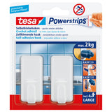 Tesa Powerstrips Large Classic - Autoadhesivo Gancho - Blanco (Paquete De 2)