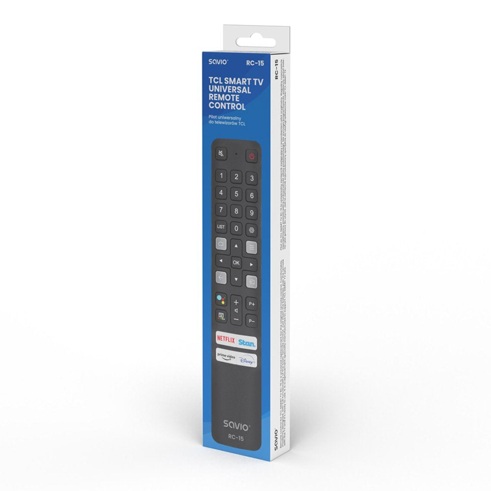 Savio Rc-15 Mando A Distancia Universal/Reemplazo Para Tcl , Smart Tv