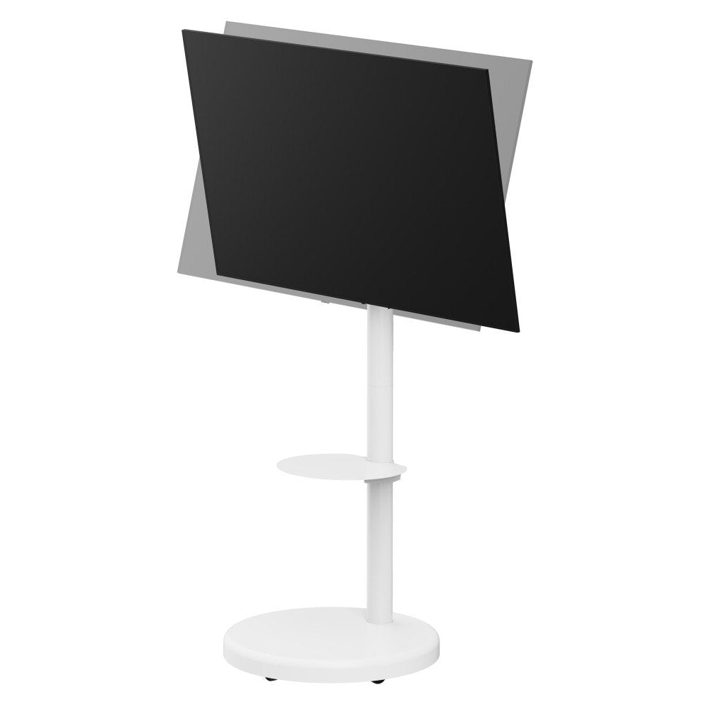 Techly Floor Stand With Trolley Shelf Lcd Led Plasma Tv 37inch-86" White