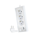 EAN 8433281011359 - Nanocable 10.37.0013-W base múltiple 1,5 m 3 salidas AC Interior Aluminio, Blanco imagen 1