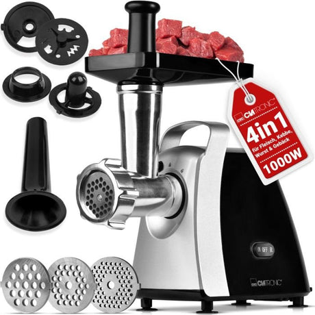 EAN 4006160640014 - Clatronic FW 3803 picadora 1000 W Negro, Acero inoxidable imagen 2