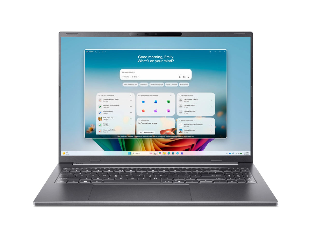 Portátil Acer Aspire 16 Ai A16-I71m-56b8, Copilot+ Pc, Intel Core Ultra 5 325, 16gb, 512gb Ssd, 16", W11 - Gris