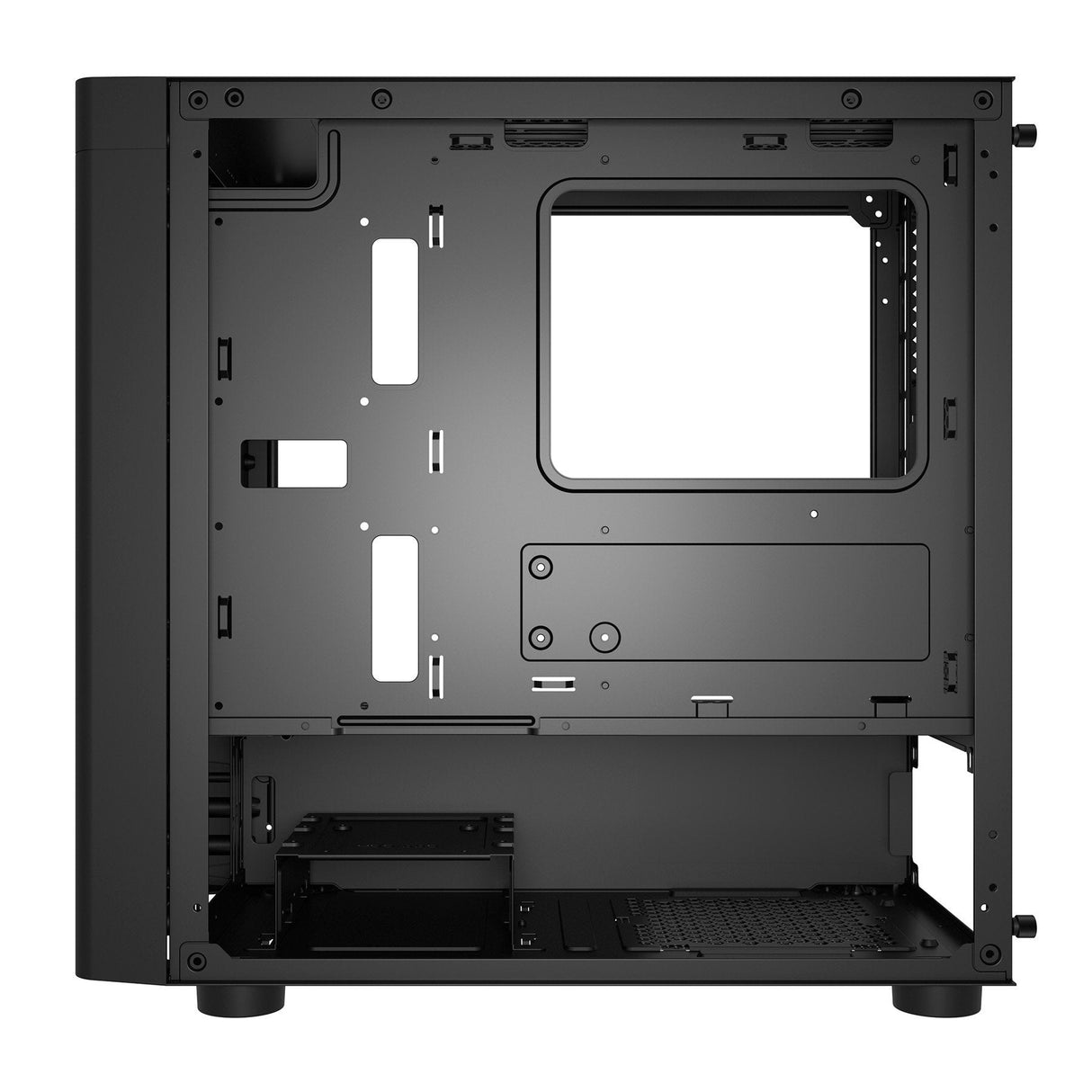 Abysm Danube Inva Mx202 Caja Torre Itx, Micro Atx - Lateral Cristal Templado - 3.5" Y 2.5" - Usb-A, Usb-C Y Audio - 3 Ventiladores Argb Instalado - Soporta Refrigeracion Liquida