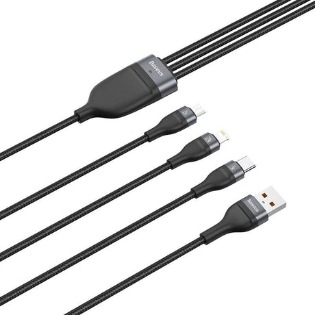 EAN 6953156229822 - Baseus Zinc Magnetic Safe cable de teléfono móvil Negro, Gris 1,2 m USB A Lightning + micro-USB B + USB C imagen 4