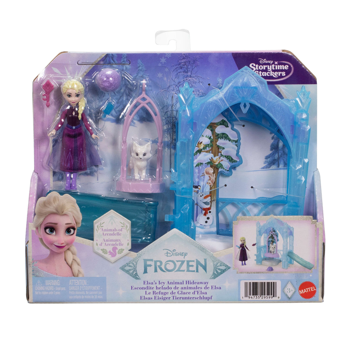 Muñeca Elsa Escondite Helado De Animales Frozen Disney