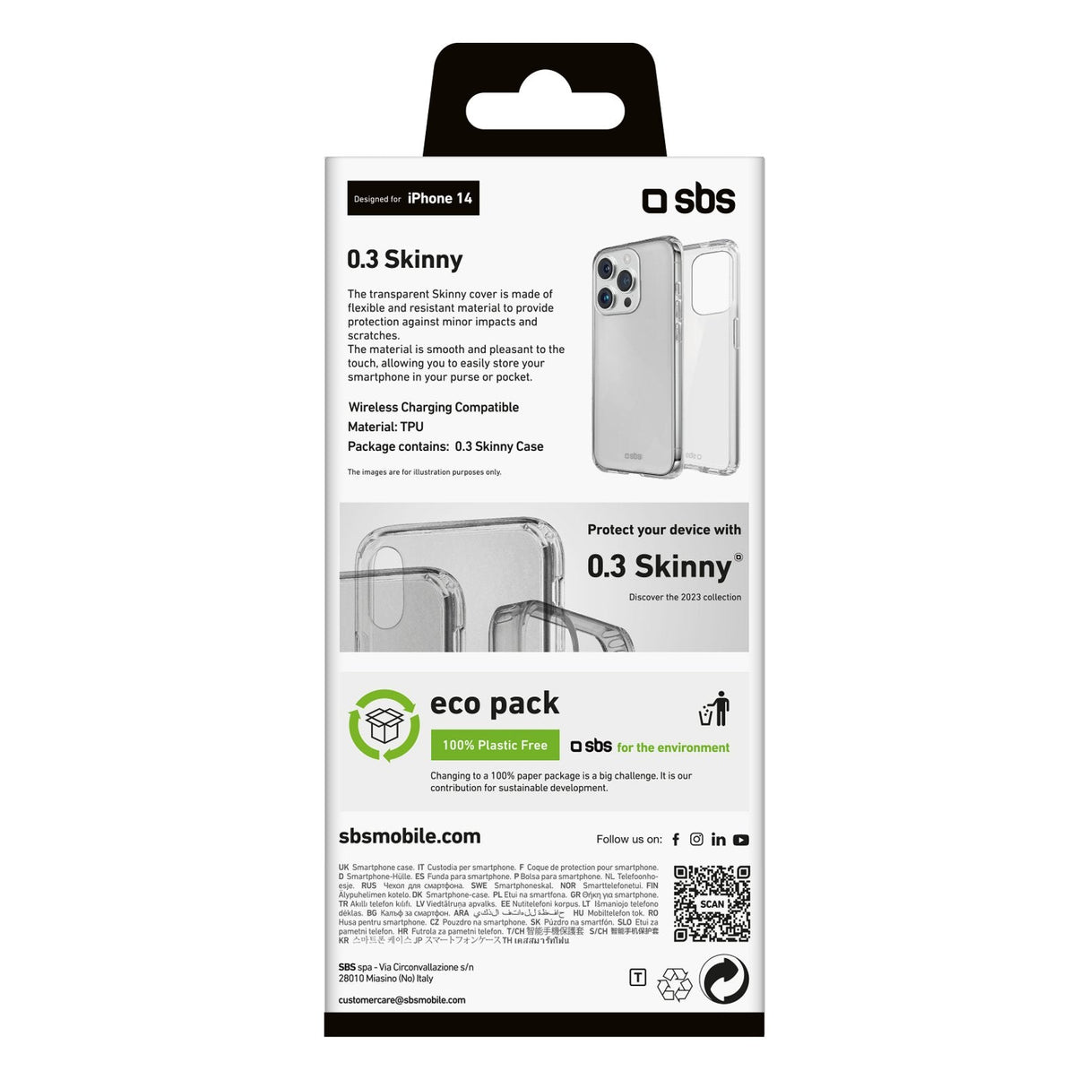 Sbs Teskinip1561pt Funda Para Iphone 15 Pro (6.1") Transparente