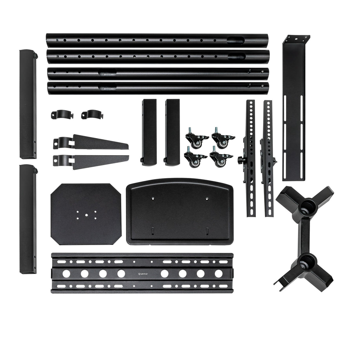 Unykach Soporte De Suelo Con Ruedas Para Pantallas 32"-75" - Bloqueo De Ruedas - Dos Bandejas - Peso Max 45kg - Vesa