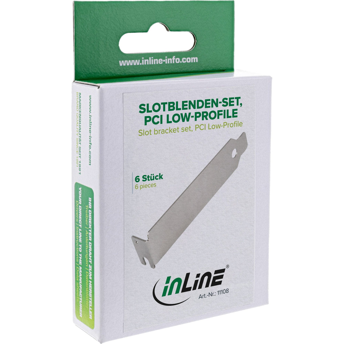 Inline® Pci / Pci-E / Isa Low Profile Extensión Card Slot Bracket 6 Pcs.