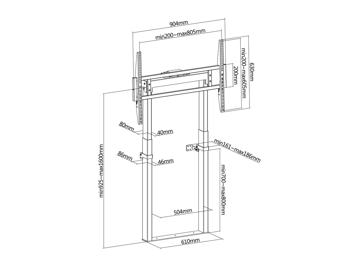 EAN 4015867238431 - Equip 650347 soporte para TV 2,54 m (100") Negro imagen 9