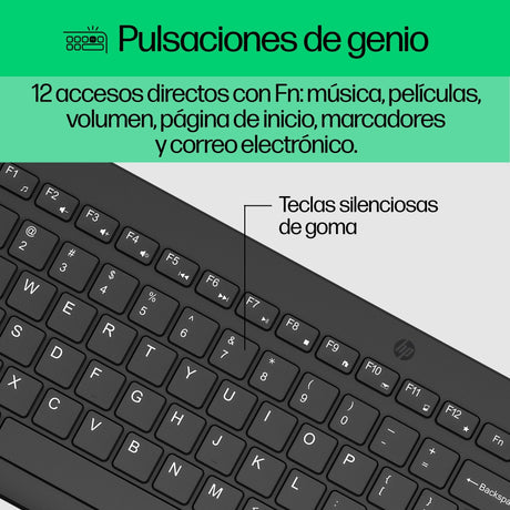 EAN 0195161923722 - HP 330 Wireless Mouse and Keyboard Combination teclado Ratón incluido Universal RF inalámbrico QWERTY Ing imagen 9