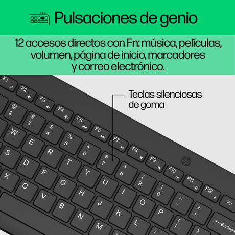 EAN 0195161923722 - HP 330 Wireless Mouse and Keyboard Combination teclado Ratón incluido Universal RF inalámbrico QWERTY Ing imagen 9
